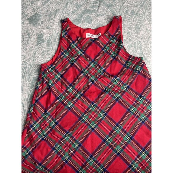 Vineyard Vines Jolly Plaid Dress Sz‎ 4 Red Wool Heritage Print Fall Winter - Picture 2 of 6